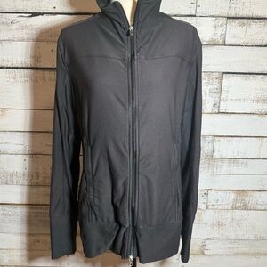 Vintage Nike Jacket XL Womens Black Full Zip Stretch Fit Dry Gym Training Y2k